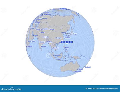 Map Showing Dongguan,China on the World Map. Stock Illustration - Illustration of global, china ...