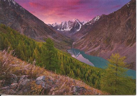 MY POSTCARD-PAGE: RUSSIA ~ Siberia - Golden Mountains of Altai Republic- Lower Shavlinskoe Lake ...
