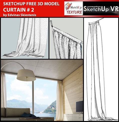 CURTAINS #2 SKETCHUP FREE 3D MODEL - Vray Sketchup - TUT