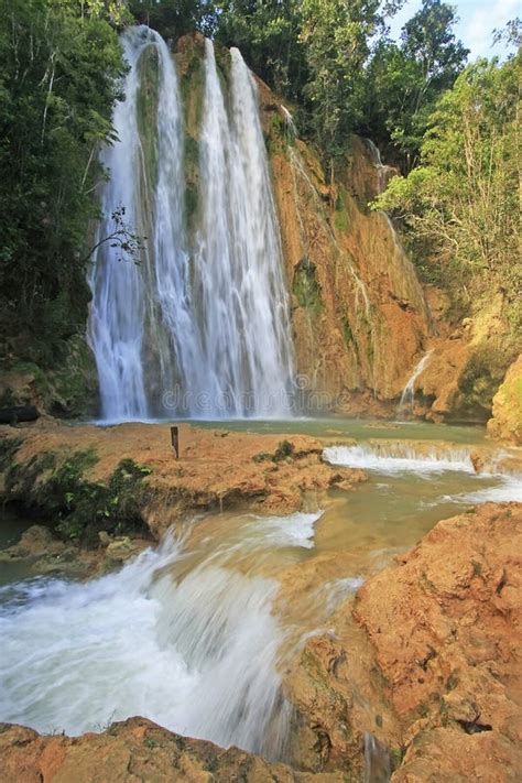 El Limon waterfall stock photo. Image of standing, carribean - 30965504