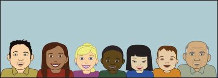 Multicultural Kid Faces United Around Earth Globe Stock Illustration ...