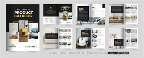 Premium Vector | Product catalogue design template and furniture product catalogue