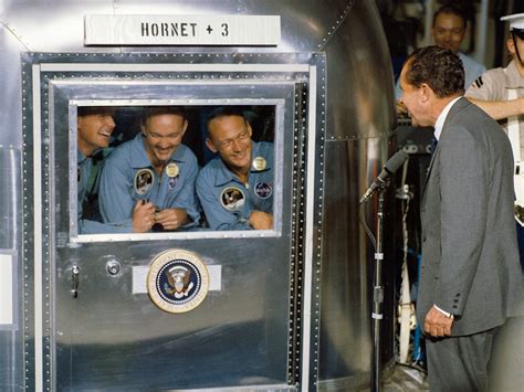 The Apollo 11 Astronauts Quarantined after the Moon Landing, 24 July 1969 - HistoryColored