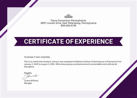 Free Certificate of Job Experience Template in Adobe Photoshop, Microsoft Word, Microsoft ...