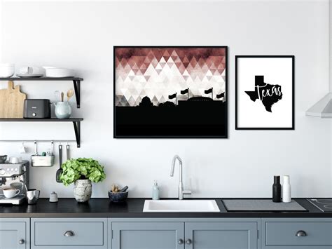 College Station skyline geometric print College Station Texas | Etsy