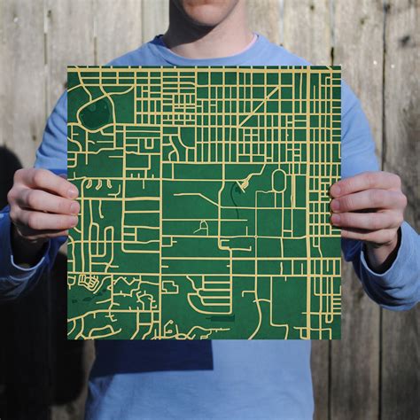 Colorado State University Campus Map Art by City Prints - The Map Shop