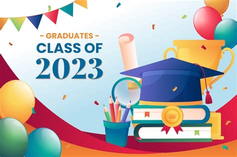 Free Vector | Gradient background for class of 2023 graduation