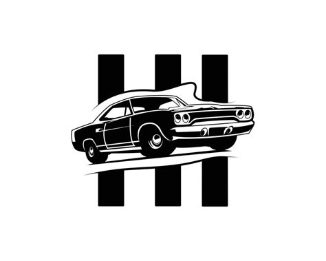 american muscle car logo side view car vector isolated on white ...