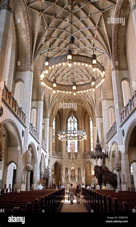 (dpa) - A view into the Schlosskirche (castle church) in Wittenberg Stock Photo, Royalty Free ...