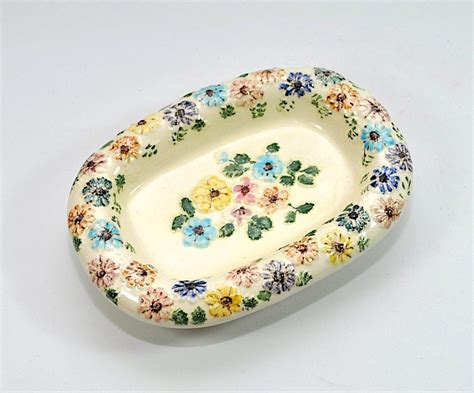 SALE Pretty Vintage Soap Dish Ceramic with by DooleyFritzVintage