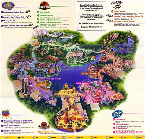 Universal Islands of Adventure Map and Brochure (1999 - 2023 ...