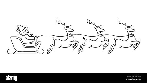 Santa Claus on a sleigh with reindeer vector illustration isolated on ...