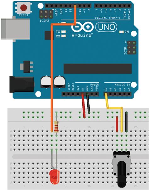 Arduino, getting started tutorials: how to use a potentiometer