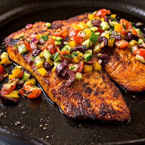 Pan Seared Salmon with Mediterranean Salsa Fresca | SIMPLE RECIPES