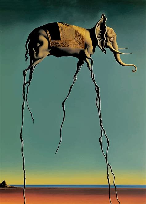 'ELEPHANT SALVADOR DALI ' Poster, picture, metal print, paint by Osvaldo Ramos Artist | Displate