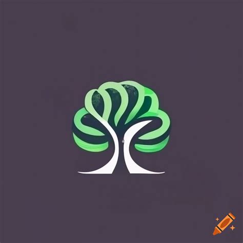 2d minimalist tree logo design
