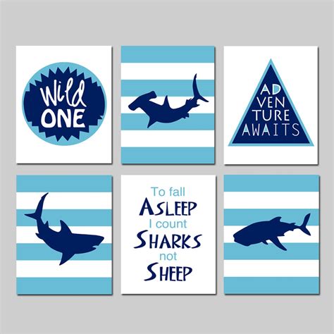 Shark Decor Shark Room Decor Shark Bedroom Decor Shark Prints - Etsy