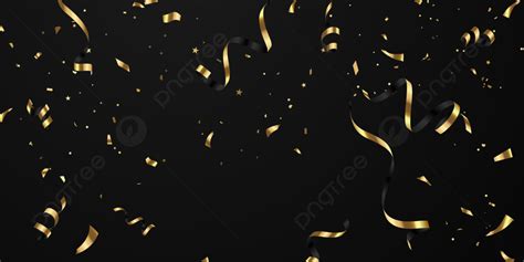 Celebration Black Background Template With Elegant Greeting Card Confetti And Gold Ribbon ...