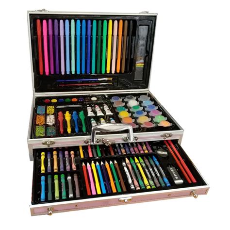 130pcs Oil Pastel Crayon Marker Watercolor Cakes Children Drawing Art ...