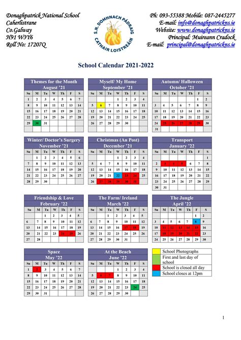 School Calendar – Donaghpatrick National School