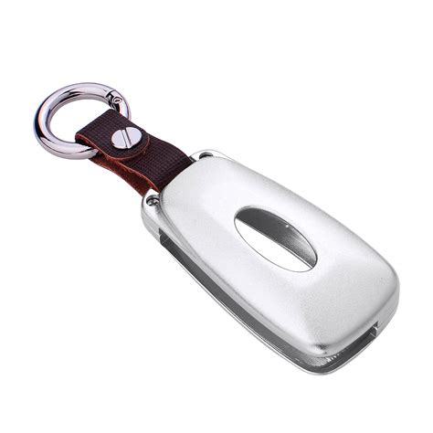 Remote Folding Flip Key Fob Case Aluminum Cover Protector Genuine Leather Chain | eBay