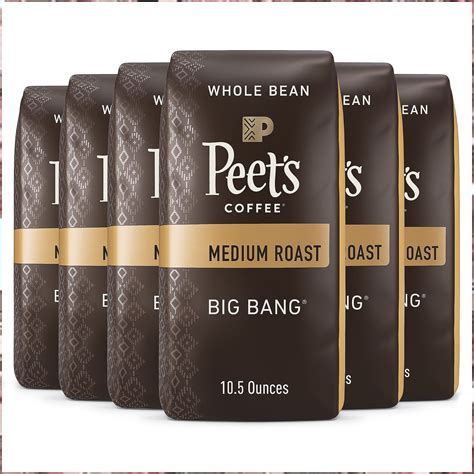 Peet's Coffee, Medium Roast Whole Bean Coffee - Big Bang 63 Ounces (6 ...