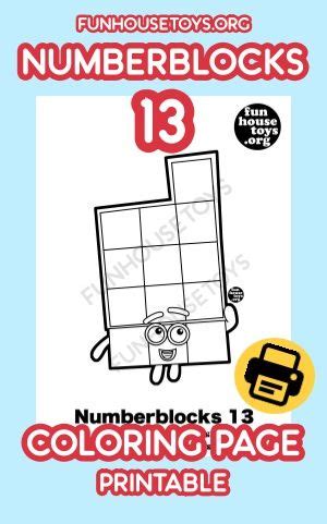 Numberblocks Number 13 available as Printable coloring page on our ...