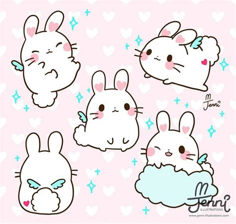 Lil' bunny angels 🐰💖☁ . . . #bunnies #angel #babybunny #kawaiiartist #chibi #jenniilustrations # ...