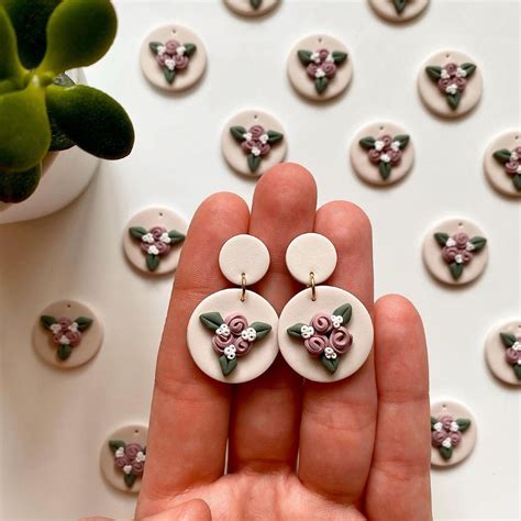 Polymer Clay Rose Earrings | Polymer clay jewelry diy, Polymer clay earrings, Polymer clay ...