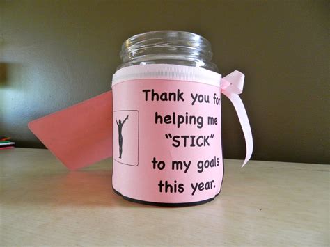 Gymnastics Coach Appreciation Gift Mason Jar is filled with sticks of gum! | Coach appreciation ...