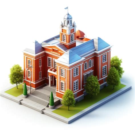 3d render of a school building | Premium AI-generated image