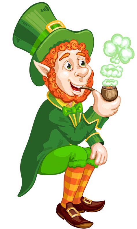 Saint Patrick's Day Wish Leprechaun Clip art - St Patrick Day Transparent Leprechaun with Pipe ...