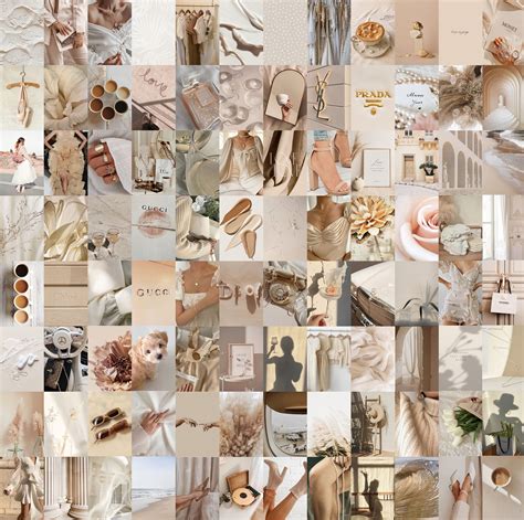 Cream Beige Aesthetic Wall Collage Kit digital Download 100 - Etsy UK