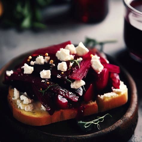 Premium AI Image | Beetroot and feta toast