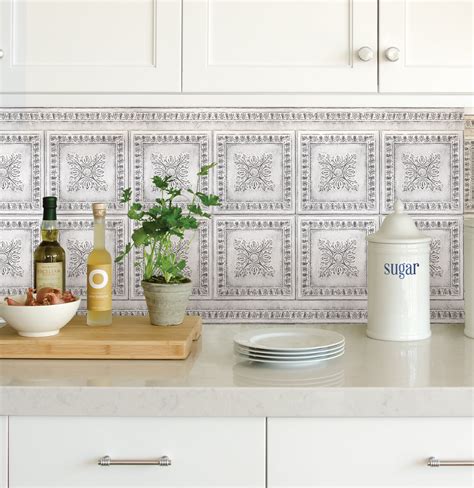 InHome Ornamental Tin White Peel & Stick Backsplash Tiles - Walmart.com