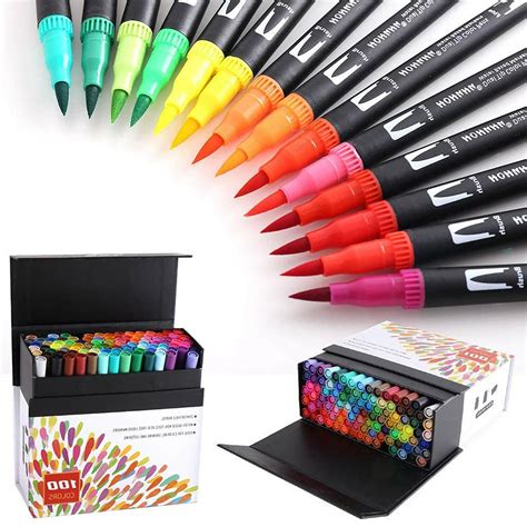 100 Colors Dual Tip Brush Pens Art Markers