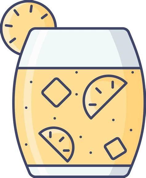 Illustration of Lemonade Cocktail Icon in Flat Style. 24197931 Vector Art at Vecteezy