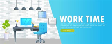 Work time in office banner 358554 Vector Art at Vecteezy