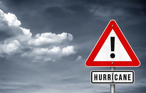 Hurricane Warning Sign Stock Photo - Download Image Now - iStock