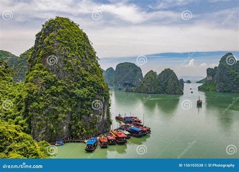 Halong Bay Aerial View, Vietnam Stock Photo - Image of mountain ...