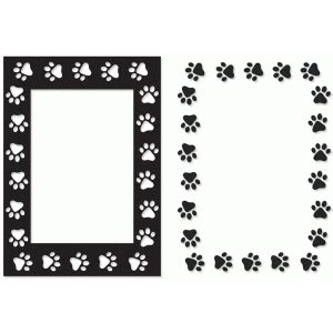 Silhouette Design Store - View Design #56055: paw print frame and border 4x6