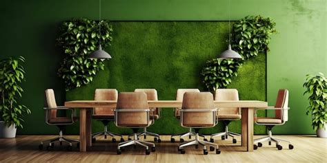 Premium AI Image | Meeting room interior design earthy color style by generative AI tools