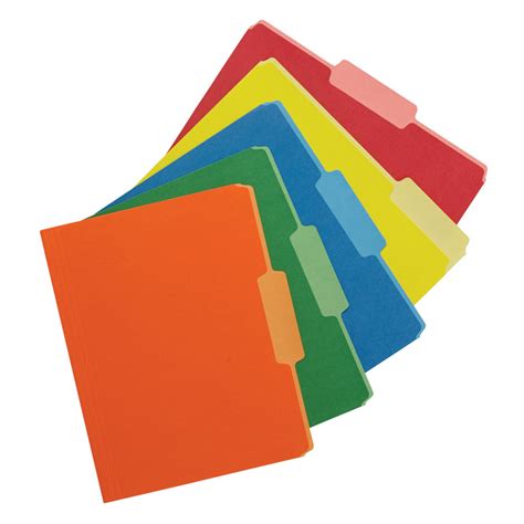 School Smart Two-Tone Reversible File Folder, Letter Size, 1/3 Cut Tabs ...