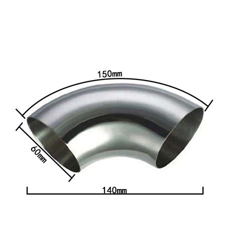 JZZ stainless steel 60 63 76 mm curve pipe with 90 degree elbow for car ...