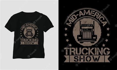 Premium Vector | Truck Driver T-shirt Design Vintage Style with Truck and flag