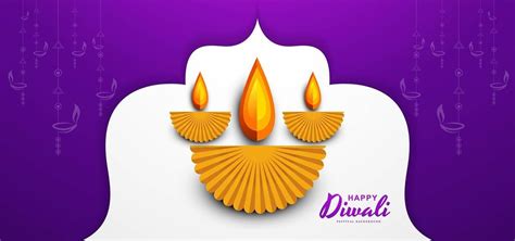 Happy diwali wishes greeting card design with paper cut diya background 679827 Vector Art at ...