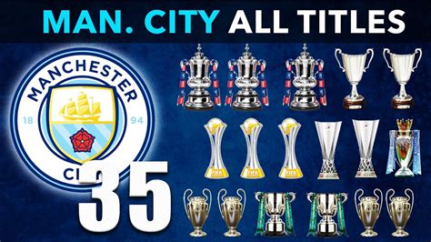 MANCHESTER CITY All Trophies (1904 - 2021) - YouTube