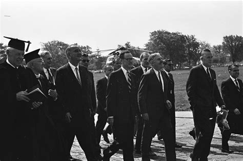 President Lyndon B. Johnson arrives for U-M Commencement speech, May 22 ...