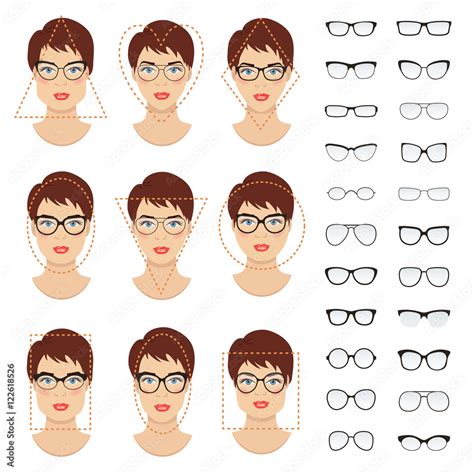 Woman eyeglasses shapes for different women face types - square ...