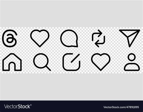 Set of interface icons new app threads design can Vector Image
